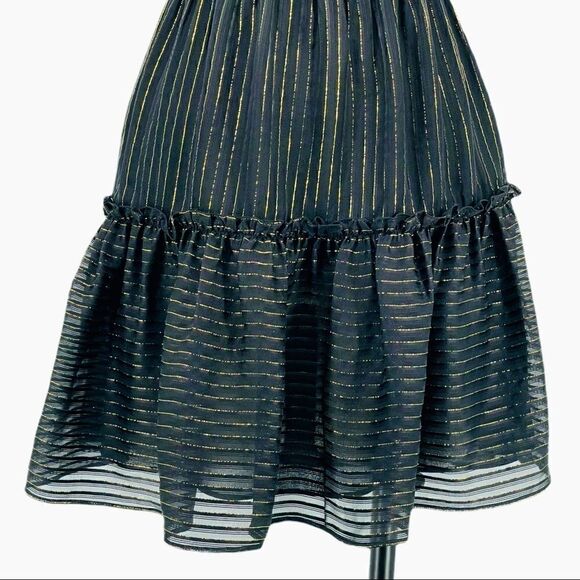 bebe Sheer Ruffle Strapless Dress - Picture 5 of 10